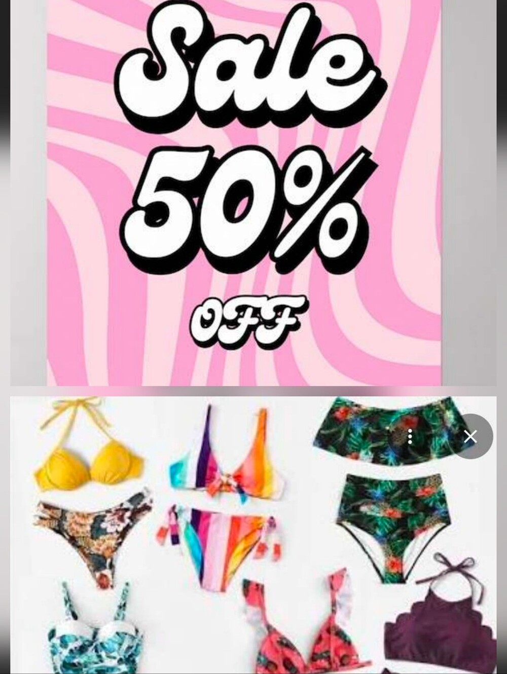50%OFF ALL SWIMWEAR/LIKE THE ITEM  AND RECIVE 50%OFF OFFER